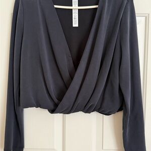 Lululemon Athletica Charcoal Drape Blouse